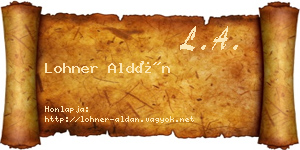 Lohner Aldán névjegykártya